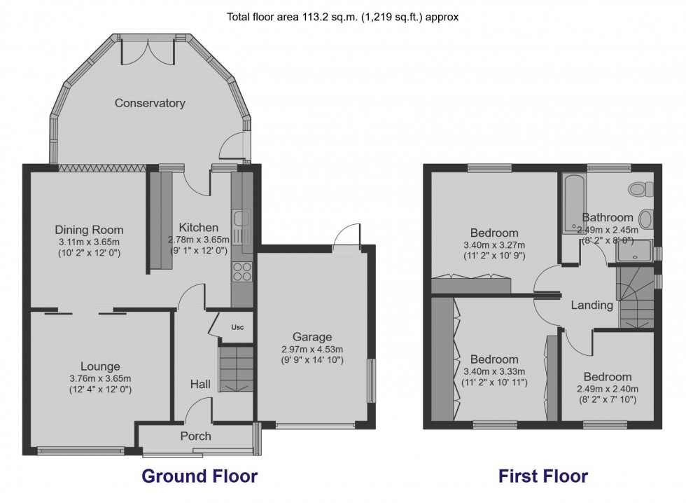 Floorplan for Hollybank Avenue, Upper Cumberworth, Huddersfield