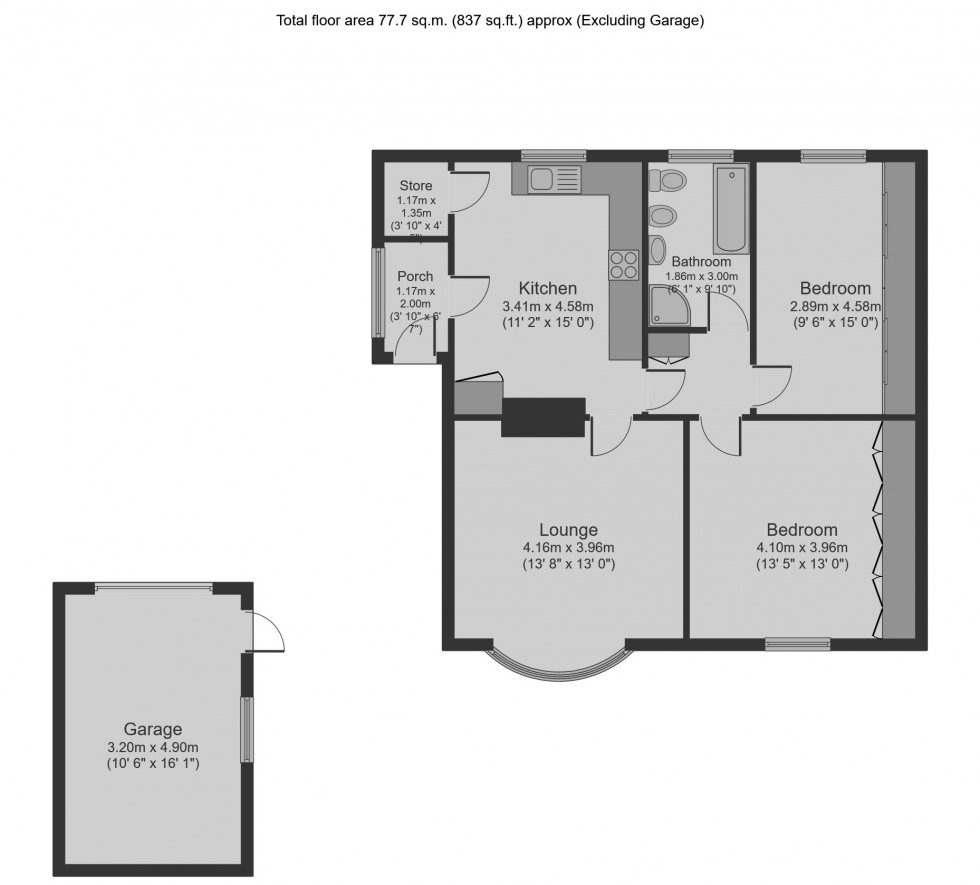Floorplan for Dennington Lane, Crigglestone, Wakefield