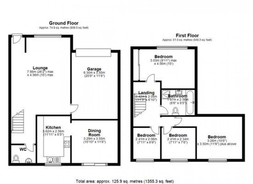 Floorplan for Oakwood Close, Worsbrough, Barnsley