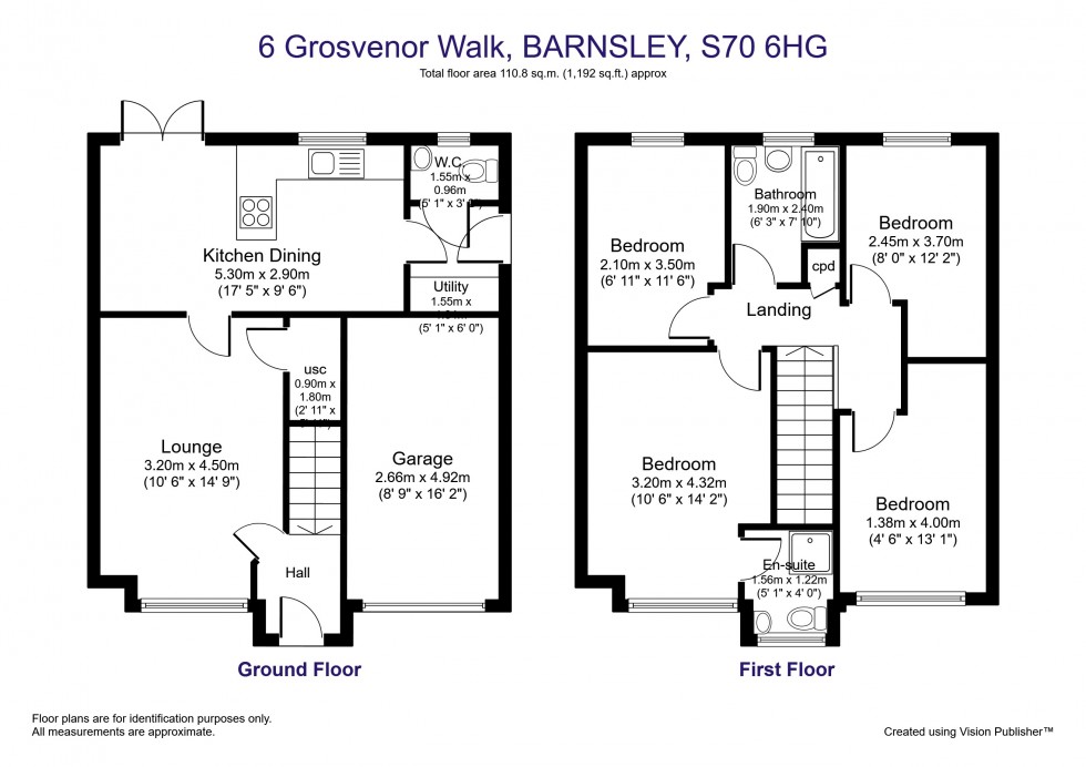 Floorplan for Grosvenor Walk, Barnsley