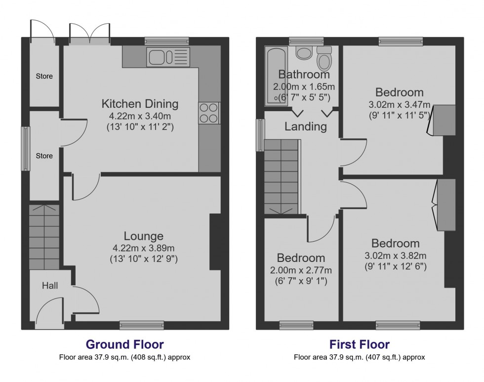 Floorplan for Bank End Avenue, Worsbrough, Barnsley